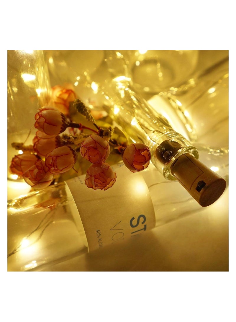 Goolsky Wine Bottle Lights with Cork, 6 Pack Battery Operated 15 LED Cork Shape Silver Wire Colorful Fairy Mini String Lights for DIY, Party, Decor,Wedding (Warm White) - Image 5