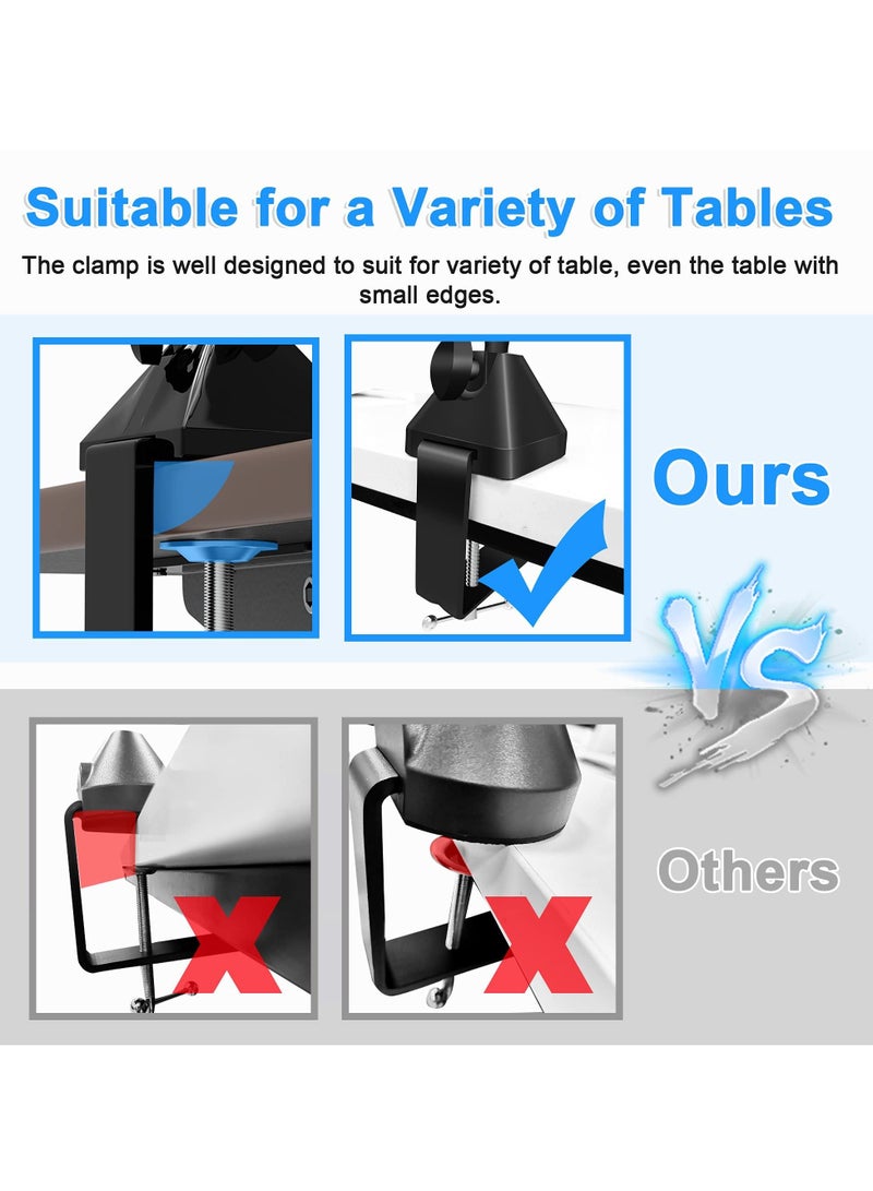 XiuWoo Mic Boom Arm, Microphone Stand Desk Mount with 5/8 Thread, Heavy Duty Boom Mic Stand for Blue Yeti, Hyperx Quadcast, With Filter, 5/8" to 3/8", to 1/4" Adapter with 8 Cable Ties(without Microphone) - Image 3