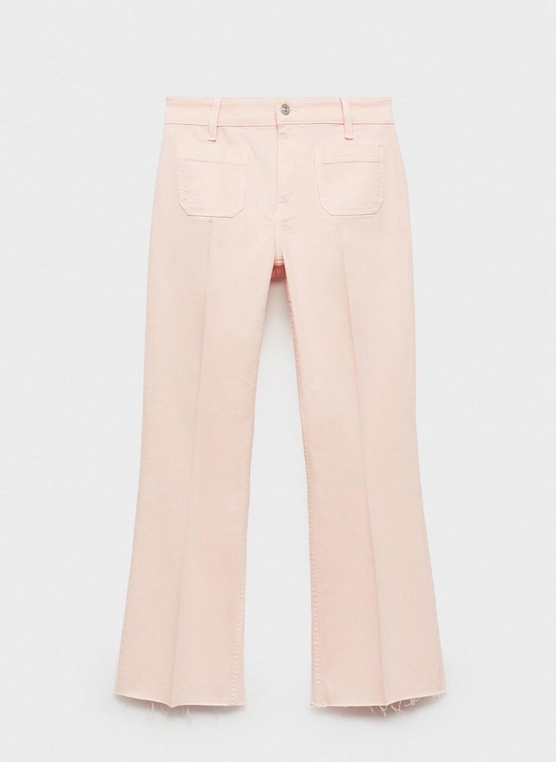MANGO Flared Cropped Jeans With Pockets  - Image 5