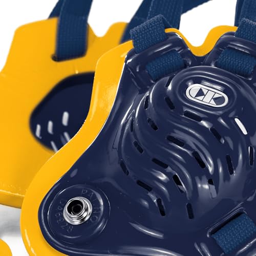 Cliff Keen Tornado Wrestling Headgear (Navy Blue/Light Gold/Navy Blue) - Image 3