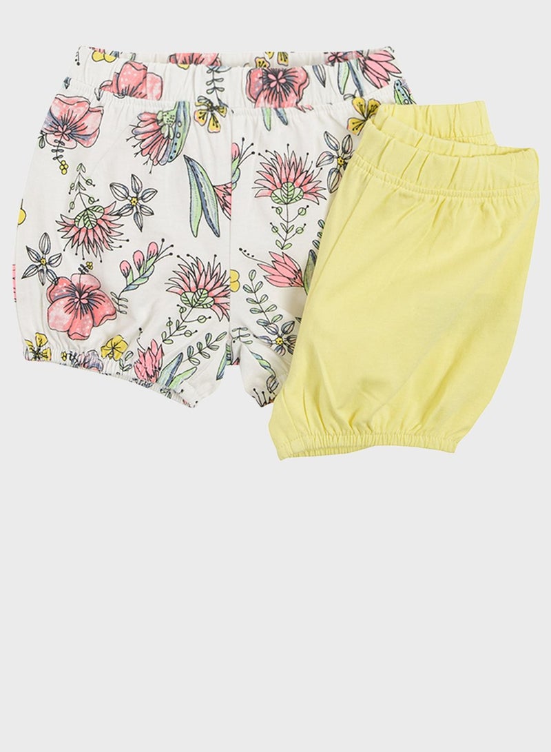 SMYK Infant 2 Pack Flower Print Shorts  - Image 1