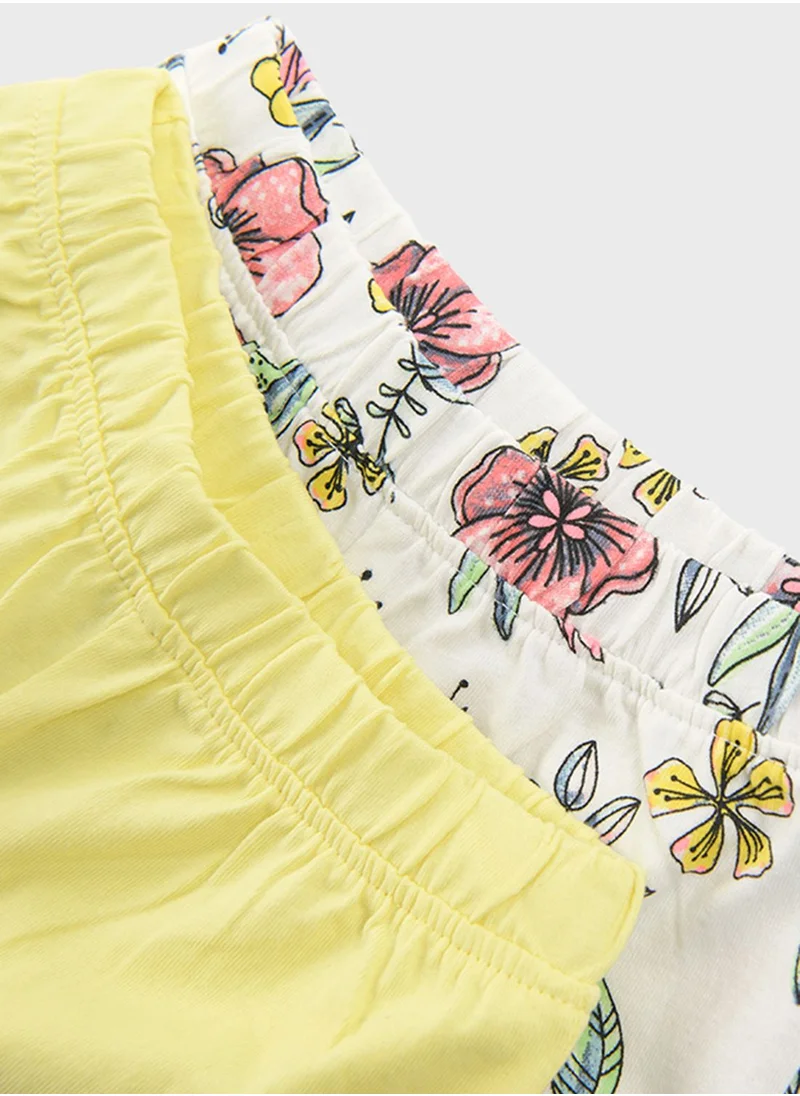 SMYK Infant 2 Pack Flower Print Shorts
