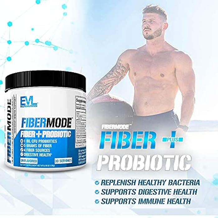 Evlution Nutrition FiberMode - Fiber + Probiotic Powder - Digestive Health & Immune Support - 1bil CFU Probiotics + 5g Fiber - Gluten Free & Vegan - Unflavored - Dietary Supplement - 30 Servings - Image 4