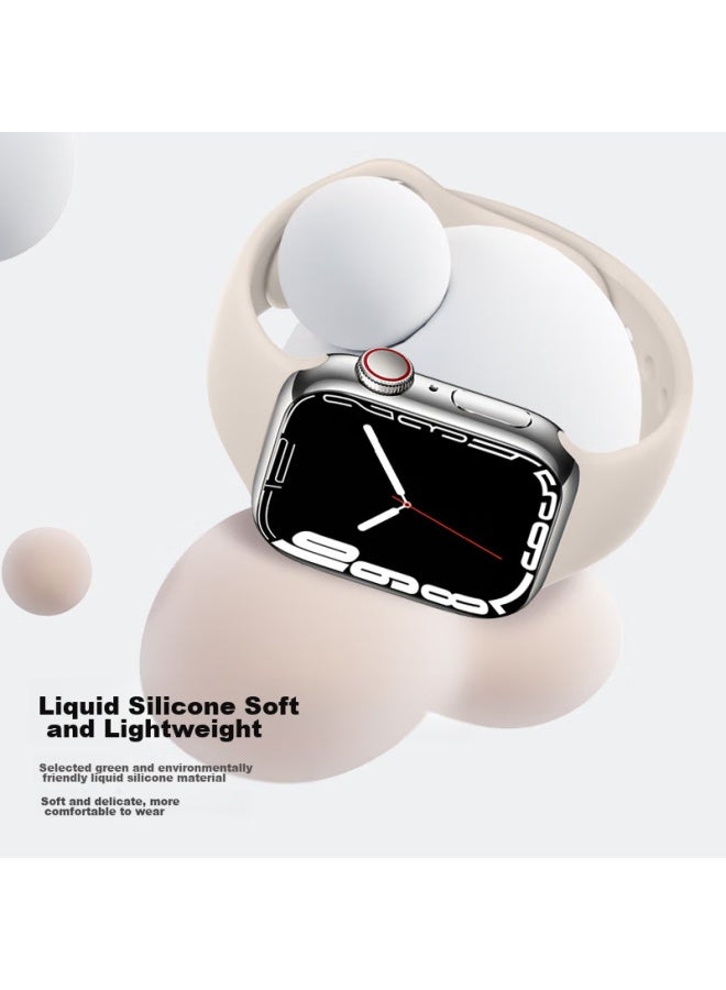 Mssm Compatible Silicone Watch Band For Apple Watch, Suitable For Apple Watch Ultra S10/9/se, Sports Band For Men And Women, Soft And Lightweight - Pink Sand Color, 38/40/41mm - Image 3