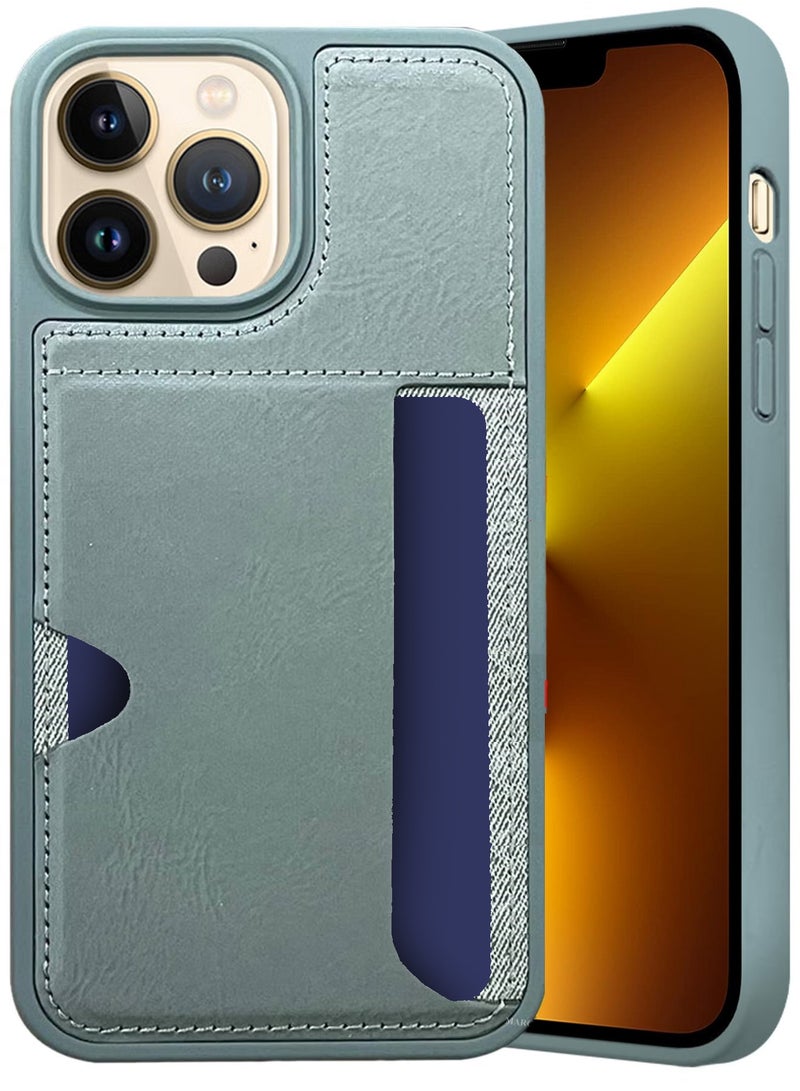CATANES iPhone 13 Pro Max Case Leather Antifingerprint Cover with Wallet Card Slot Shell, Side Insert Card Holder, Anti Fall Protection  - Image 2