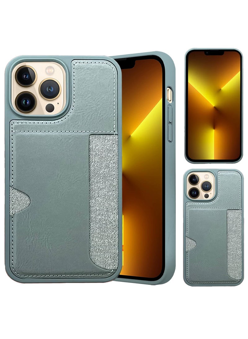 CATANES iPhone 13 Pro Max Case Leather Antifingerprint Cover with Wallet Card Slot Shell, Side Insert Card Holder, Anti Fall Protection  - Image 3