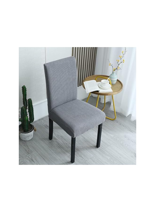 The Bros 6 pcs Dining Chair Cover,Dustproof Waterproof Seat Covers Chair Fabric Jacquard Chair Slipcovers Protector Cover for Hotel Restaurant Wedding(Grey) - Image 4