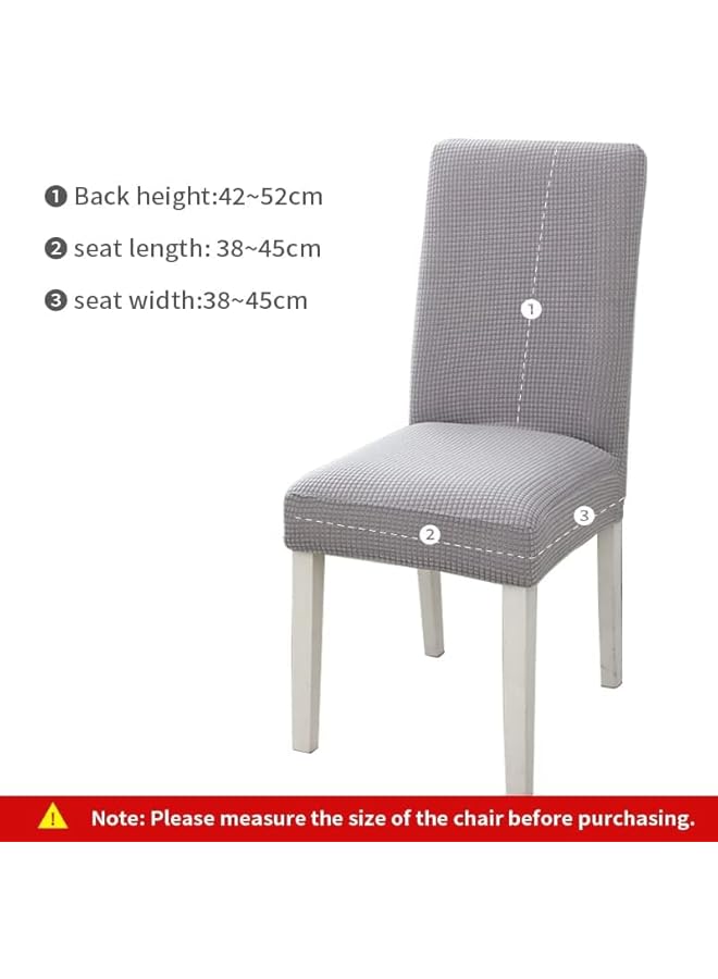 The Bros 6 pcs Dining Chair Cover,Dustproof Waterproof Seat Covers Chair Fabric Jacquard Chair Slipcovers Protector Cover for Hotel Restaurant Wedding(Grey) - Image 3