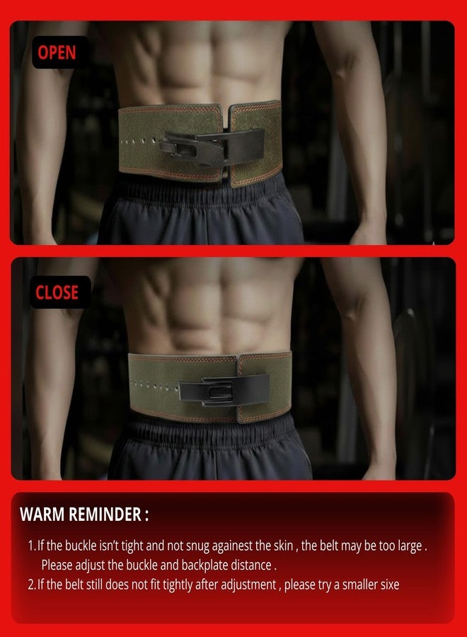 Aurion Fixed Lever Belt Olive Green (L) for Weight Lifting, Powerlifting & Deadlifting, a Multipurpose Gym Belt with Maximum Lower Back Support for Men & Women Ideal Gym Accessories for Workout - Image 5