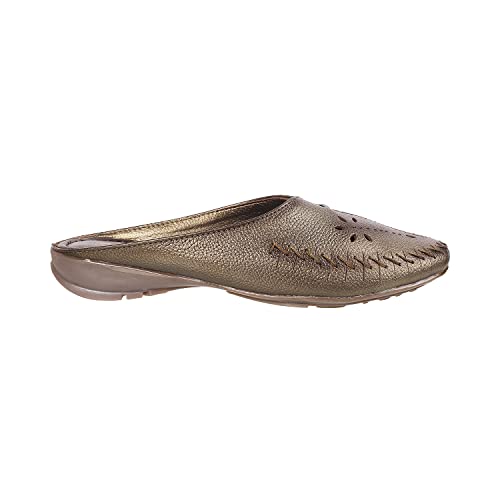 Mochi Womens Leather Bronze Slip On Mule UK/6 EU/39 (31-4930) - Image 2