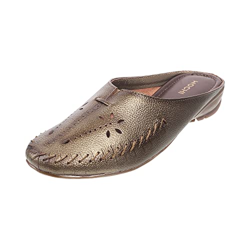 Mochi Womens Leather Bronze Slip On Mule UK/6 EU/39 (31-4930) - Image 1