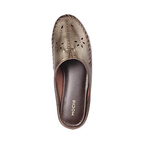 Mochi Womens Leather Bronze Slip On Mule UK/6 EU/39 (31-4930) - Image 5