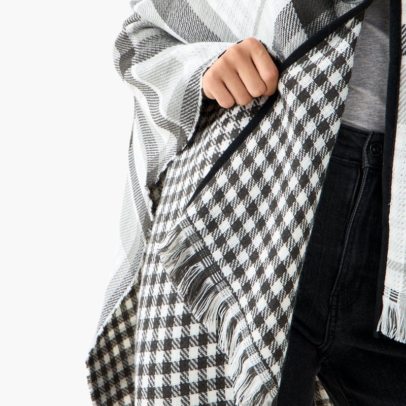 2Xtremz Long Acrylic Asymmetric Reversible Poncho - Image 4