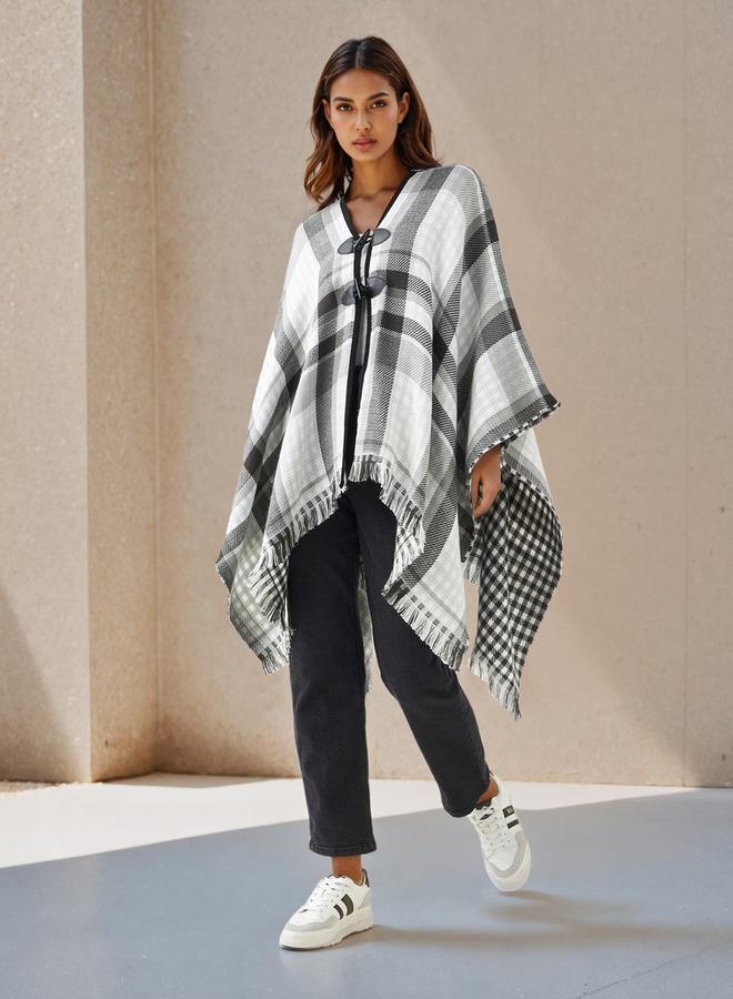 2Xtremz Long Acrylic Asymmetric Reversible Poncho - Image 2