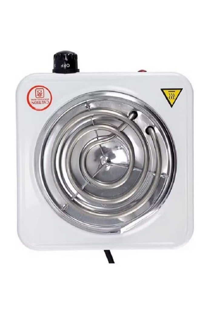 موقد كهربائي حلزوني بقوة 1200 واط لون أبيض مع مفتاح للتحكم بالحرارة | سخان كهربائي مع شعلة حلزونية مفردة - Image 4