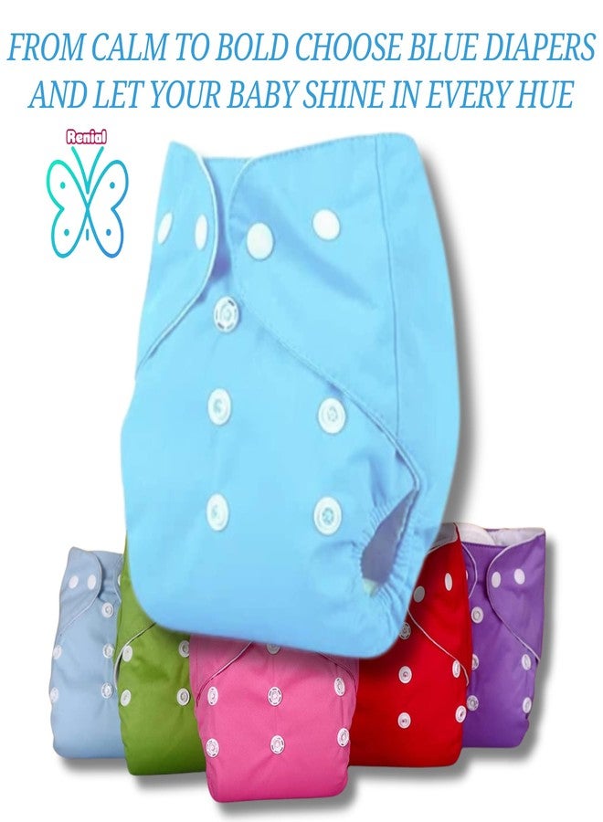 Renial reusable Cloth Diaper with Inserts - Adjustable Size for Babies 3 Months to 3 Years - Single Pack (BLUE) - Image 5