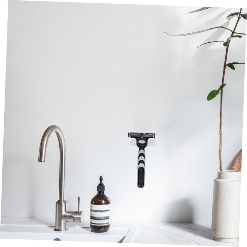 2Pcs Self Adhesive Wall Mounted Bathroom Storage Rack For Shaving Brush Organization - Image 4