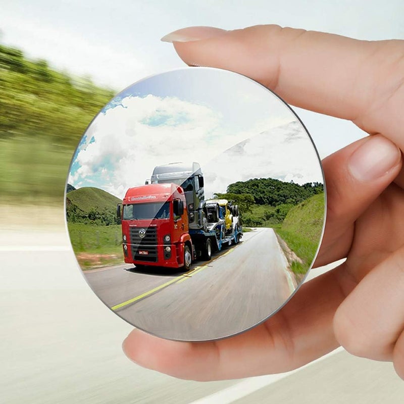 ESreake 2Pcs 3 inch Non-adjustable Large Stick-on Convex Blind Spot Mirror, HD Glass Big Round Convex Rear View Mirror,Strong Adhesive Mirror for Car, Van, SUV and Trucks (3"(75mm), Frameless) Light precision processed material - Image 3