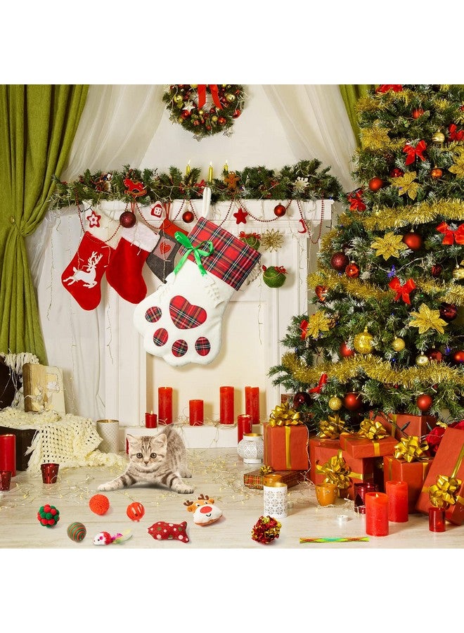 مول مول 6 مجموعة ألعاب قطط تفاعلية مكونة من 11 قطعة تتضمن عصا ريشية ونعناع بري وأجراس متدلية وكرات وألعاب زنبركية للقطط المنزلية، جوارب معلقة لعيد الميلاد للقطط الأليفة - Image 3