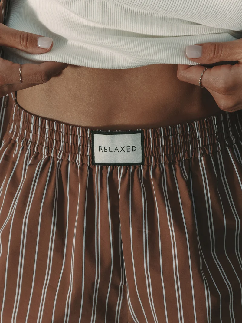 Lichi High-waisted striped shorts