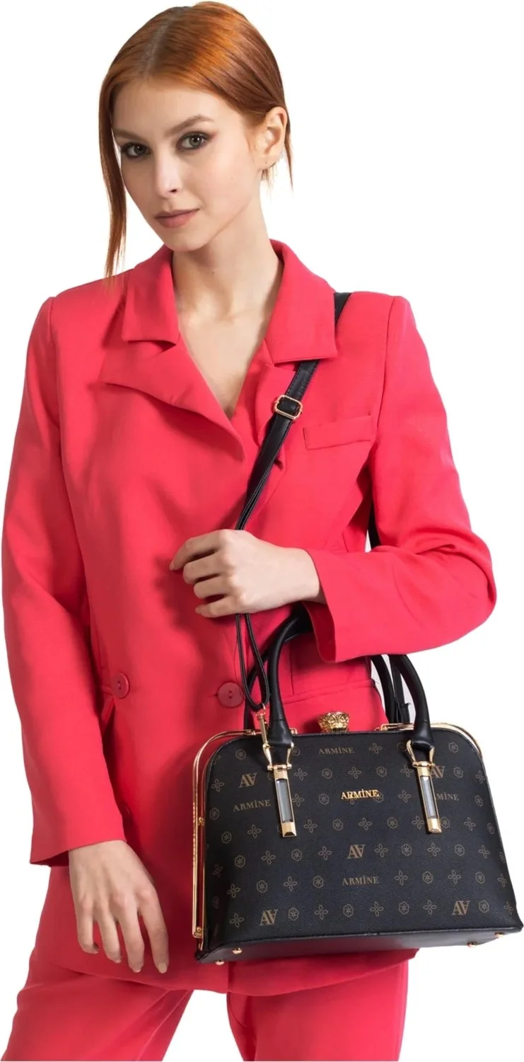 ARMINE 339 Women's Shoulder Bag Black Printed