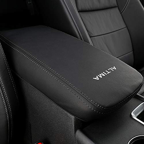 XITER Car Armrest Cover Saver, 1 Pc Center Console Leather Pad Fit for Nissan Altima 2019-2025, Central Console Armrest Box Protector Interior Accessories (Black Stitches) - Image 1
