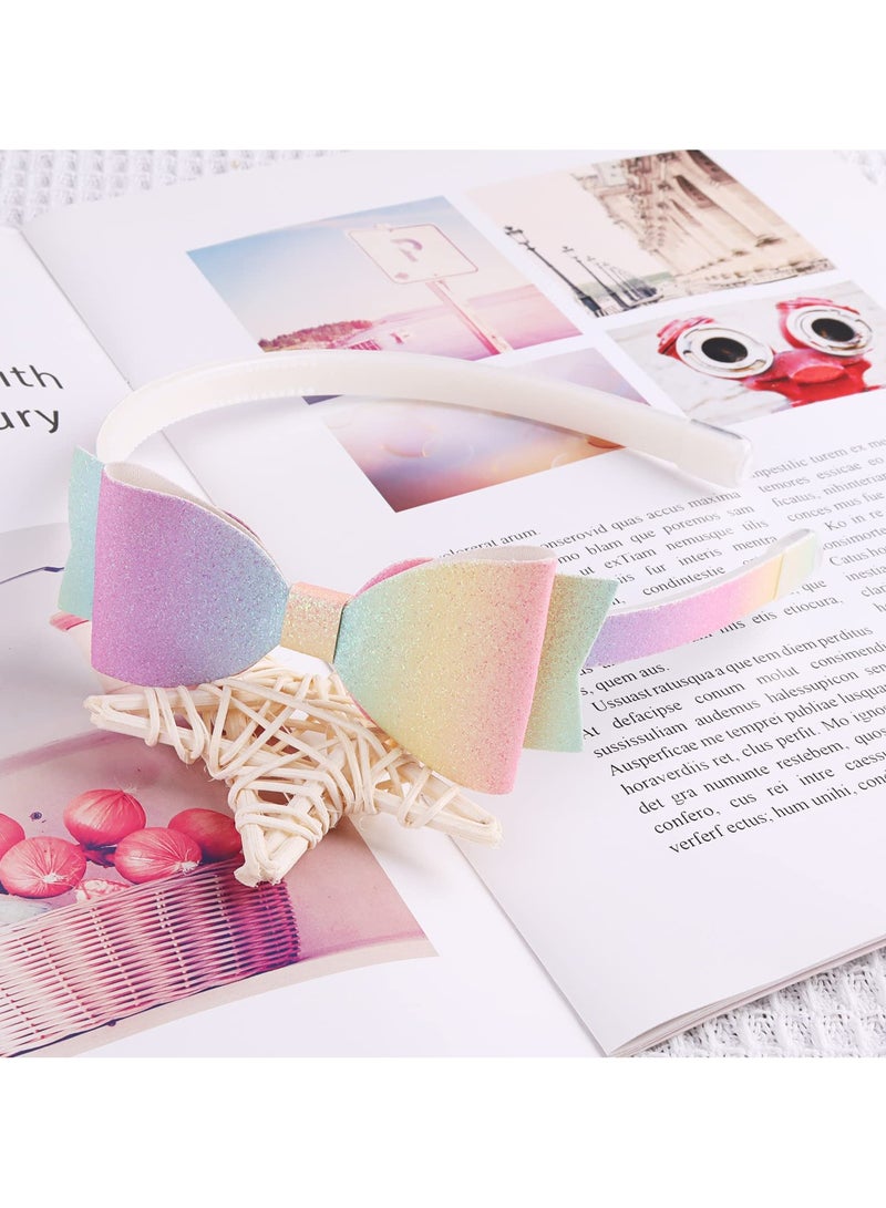 شراء جوي مجموعة من 6 عصابات رأس لامعة للبنات، إكسسوارات شعر للأطفال، على شكل فيونكة/قلب/نجمة، رباط شعر جميل للأطفال الصغار/الفتيات/المراهقات - Image 5