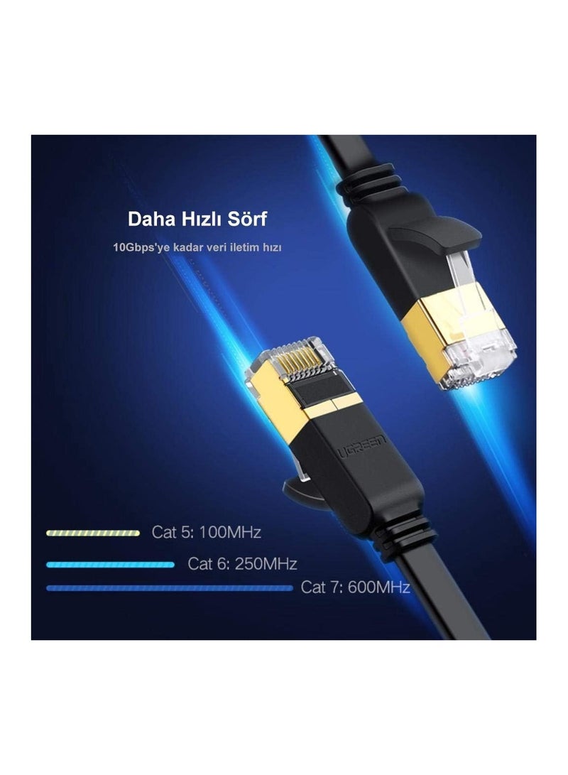 يو جرين UGREEN Cat 7 U/FTP Lan Cable Flat Design 0.5m (Black) - Image 3