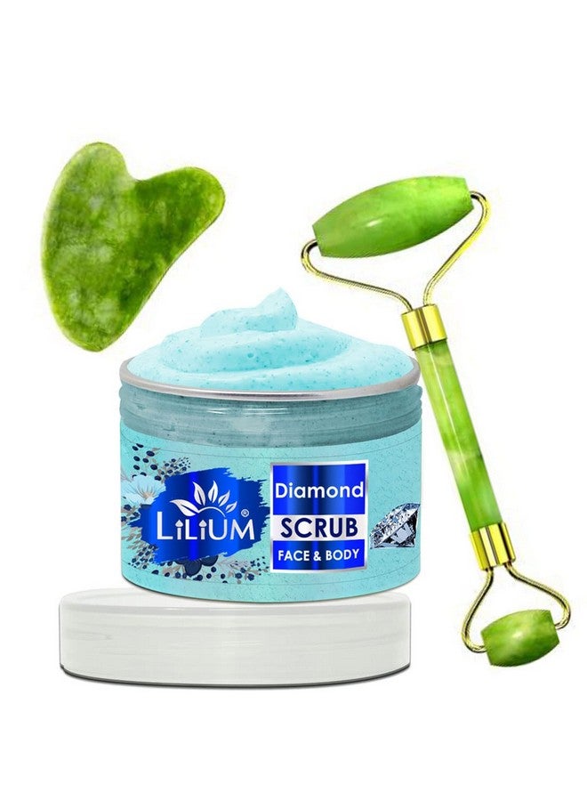 Lilium Diamond Face & Body Scrub & Double Side Face Roller (250g) - Image 1