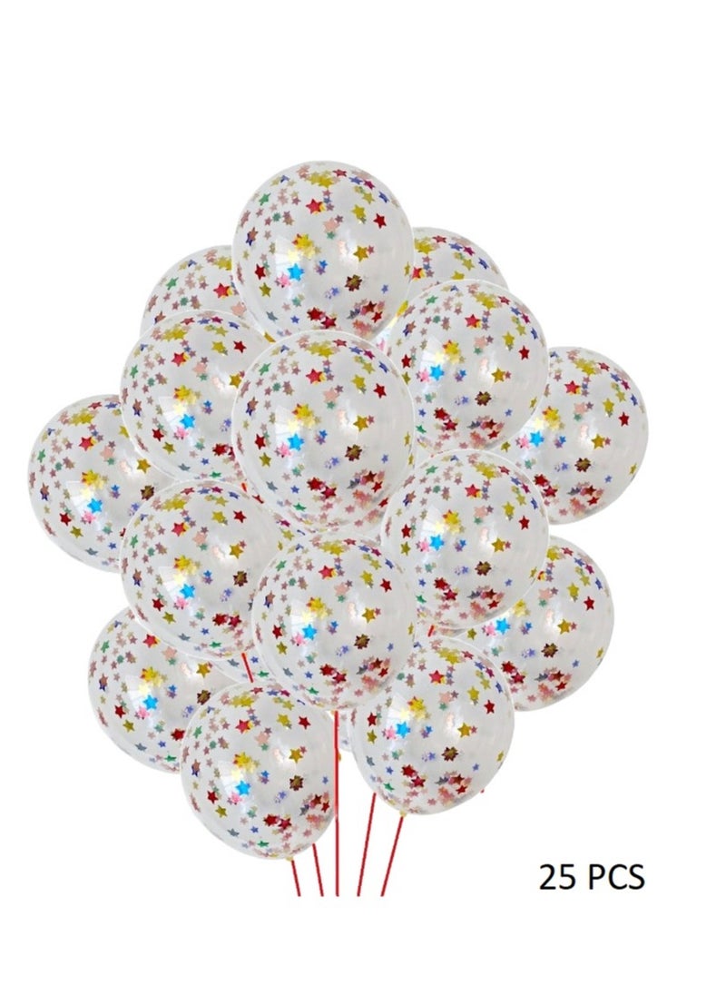 Boxwoods 25 PCS Of Multicolor Star Shape Confetti Balloons For Birthday Anniversary And New Year Party Decoration  - Image 2