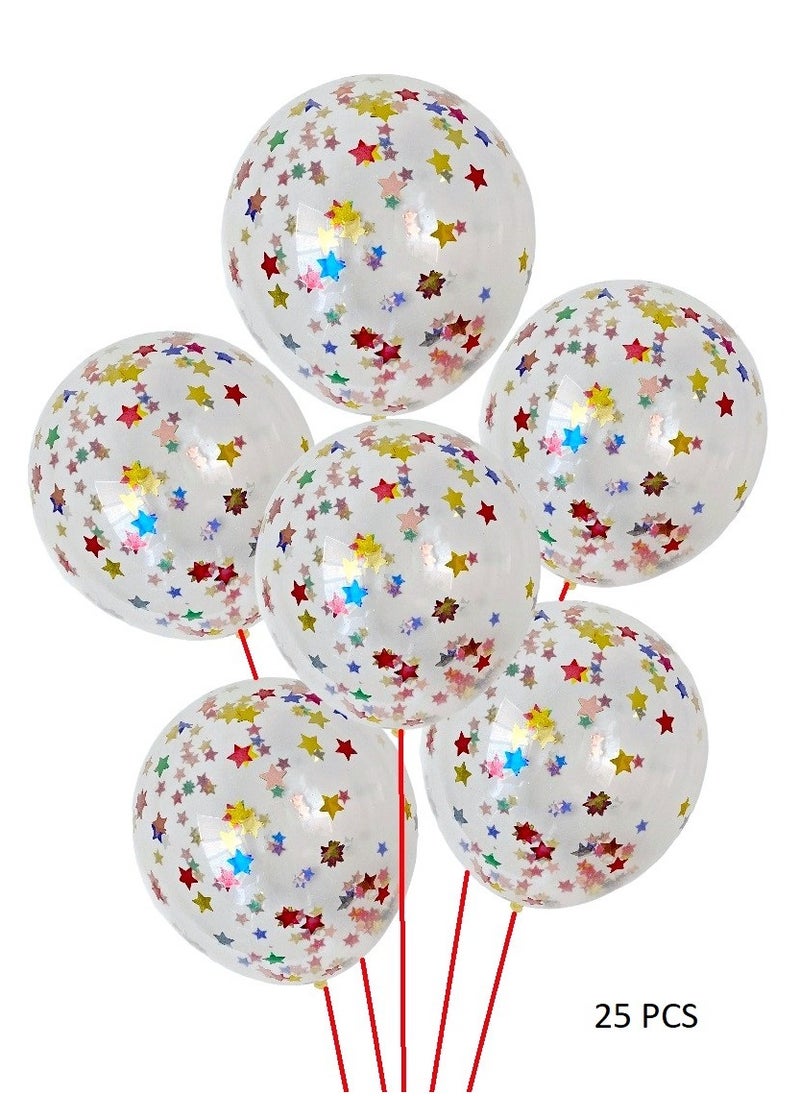 Boxwoods 25 PCS Of Multicolor Star Shape Confetti Balloons For Birthday Anniversary And New Year Party Decoration  - Image 1
