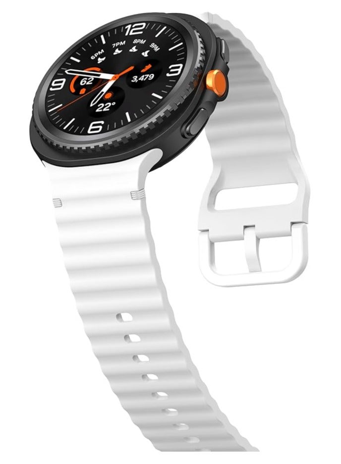 Replacement Strap Compatible with Samsung Galaxy Watch 8 40mm 44mm Galaxy Watch 8 Classic 46mm  - White