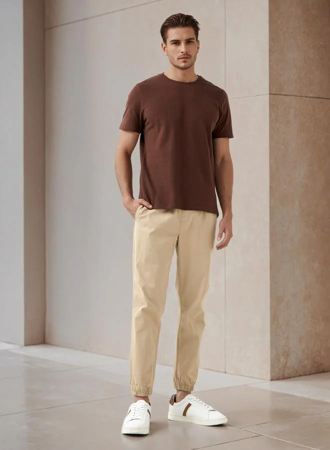 Iconic Iconic Men's Regular Fit Crew Neck Short Sleeves Textured T-shirt