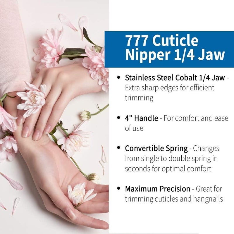 Mehaz Stainless Steel Cobalt Nipper, 1/4 Jaw for Precision Cuticle and Nail Trimming - Image 4
