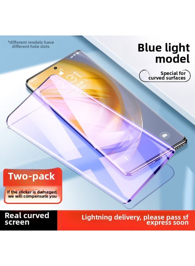 For Opporeno11 Tempered Film Reno10 Mobile Phone Film Rneo9pro Full Screen Coverage Opp7por-Colour:Kunlun Tempered Film [blu-ray 2 Pieces★Curved Surface Explosion-proof] Full Screen Fit* Zero Bubbles-Size:OPPO Reno5 5G