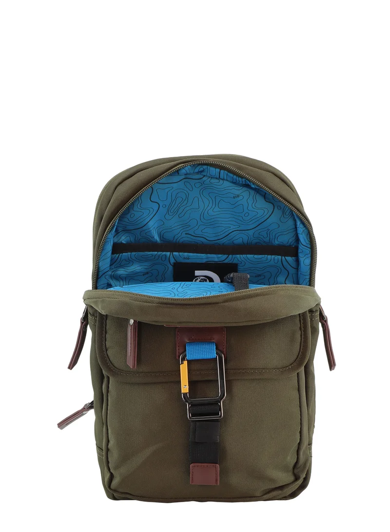 ديسكفري Discovery ICON Sling Bag 8L Khaki, Durable Lightweight Tablet Compartment Casual Shoulder Bag For Men And Women Removable Shoulder Strap Secure RFID Pocket