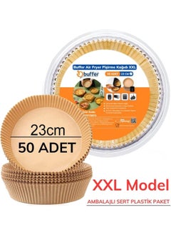 Buffer 50 Pcs Air Fryer Baking Paper Disposable Oil Proof 23 cm Round Baking Paper Xxl  - Image 1