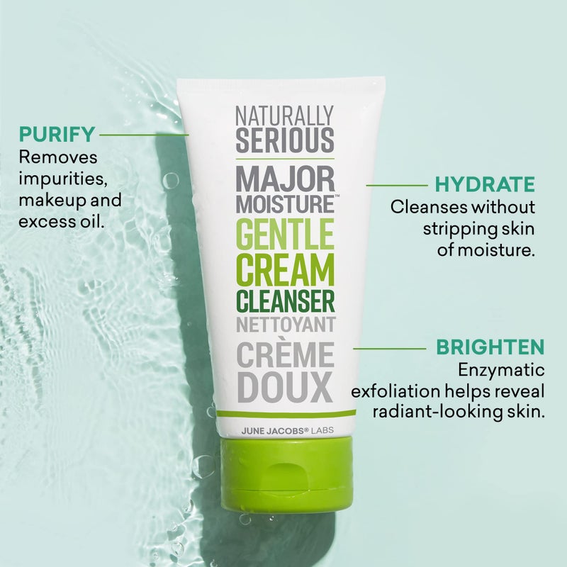 Naturally Serious | Major Moisture Gentle Cream Cleanser, Hydrating Cleanser with Coconut Oil, Makeup-Removing Cleanser, Vegetarian Skincare, Cruelty-Free Skincare - Image 4