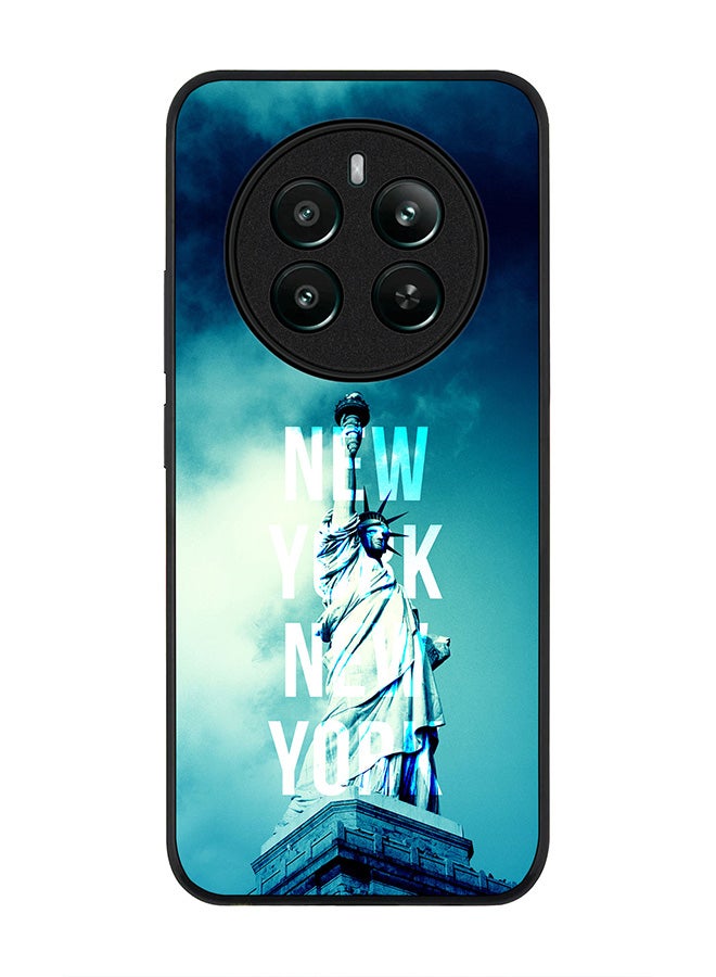 Stylizedd Rugged Black edge case for Realme 12 Plus 5G / Realme 12 4G, Slim fit Soft Case Flexible Anti Drop TPU Gel Thin Cover -  New York New York - Image 1