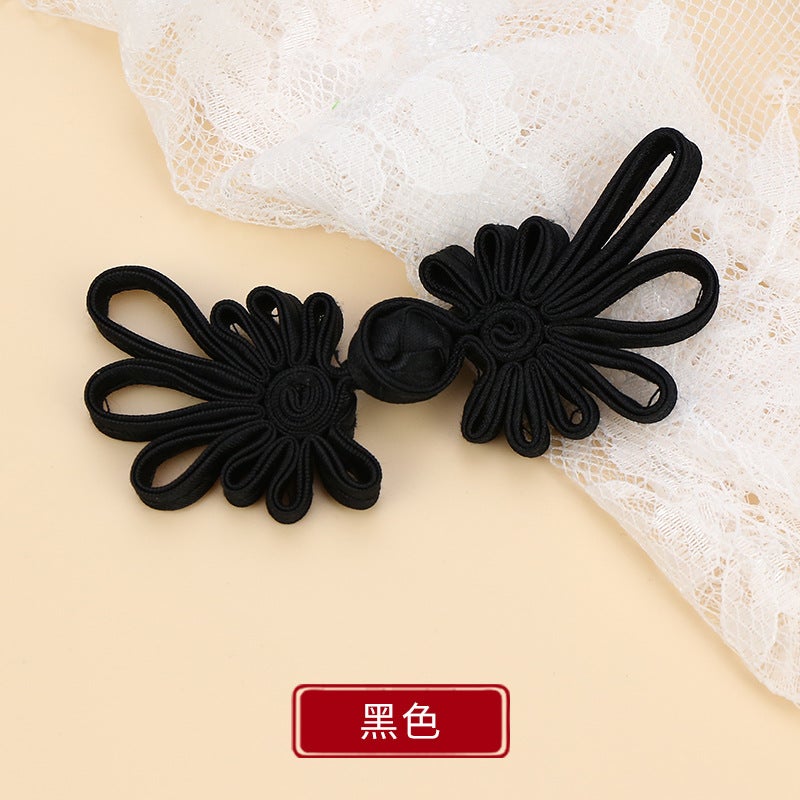 Button Button Long Tail Chrysanthemum Chinese Handmade Cheongsam Top Buckle Traditional Ethnic Style Tang Suit Vintage Button Black * buckle about 10cm
