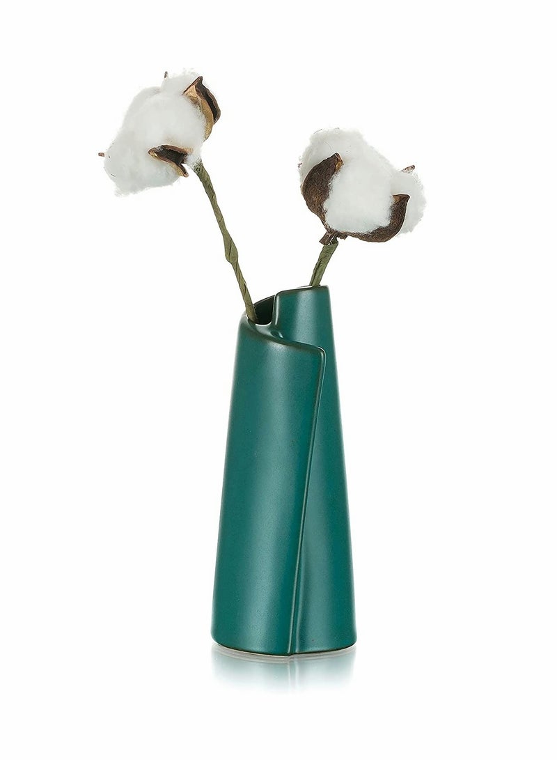 KASTWAVE Vases, Ceramic, Modern Small Vase Creativity Decorative, for Home Living Room, Kitchen Fireplace Decor, Home Decorative Green (Not Include Flower) - Image 1