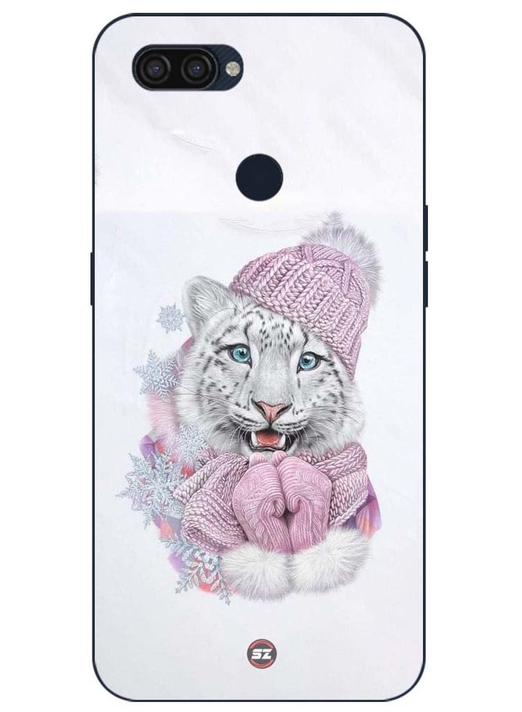 Service Zone Protective Printed Mobile Cover Snow Tiger With Wollen Monkey Cap And Gloves For Oppo A12 2020 