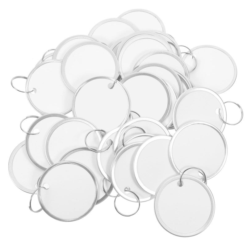 100 Pcs Round Paper Key Tags with Metal Rim Split Rings Writable Label Tags for Organizing Keys Tools Coding - Image 2