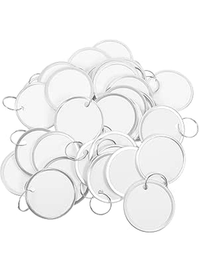 100 Pcs Round Paper Key Tags with Metal Rim Split Rings Writable Label Tags for Organizing Keys Tools Coding - Image 1