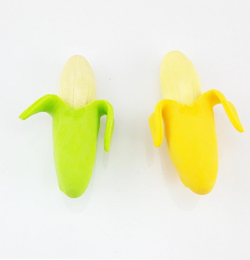 yueton?Pack of 4 Cute Funny Novelty Banana Style Pencil Eraser Rubber Stationery Kid Gift Toy - Image 2