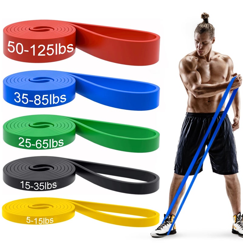 WSAKOUE Pull Up Bands, Resistance Bands, Pull Up Assistance Bands Set for Men & Women, Exercise Workout Bands for Working Out, Body Stretching, Physical Therapy, Muscle Training - Colorful - Image 1