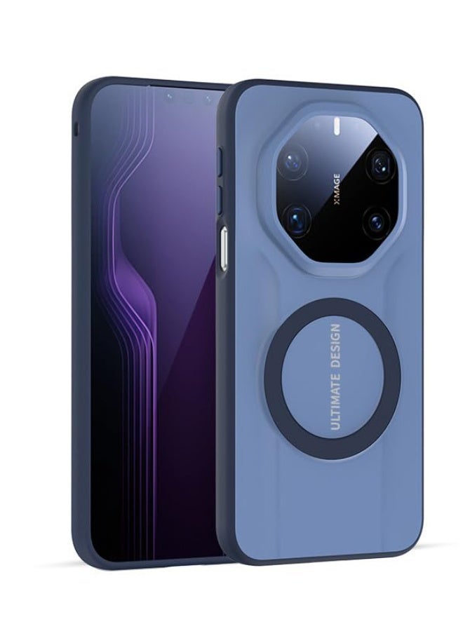 Case Compatible with Huawei Mate 80 RS Ultimate,Magnetic Wireless Charging TPU+PC Hard Phone Back Fashion Color Blocking Skin Feel Bumper Cover - Image 1