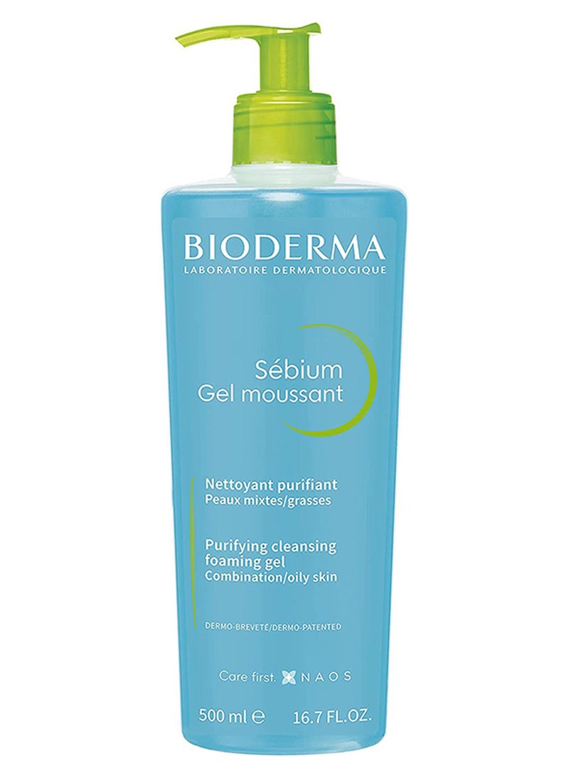 Bioderma Sebium Gel Moussant Purifying Foaming Blue 500ml - Image 1