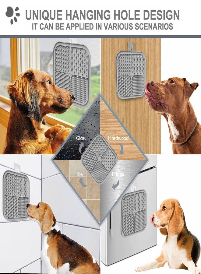 Lesipee Licking Mat for Dogs & Cats 2 Pack, Slow Feeder Lick Pat, Dishwasher Safe, Anxiety Relief Dog Toys Feeding Mat for Butter Yogurt Peanut, Pets Supplies Bathing Grooming Training Calming Mat - Image 4