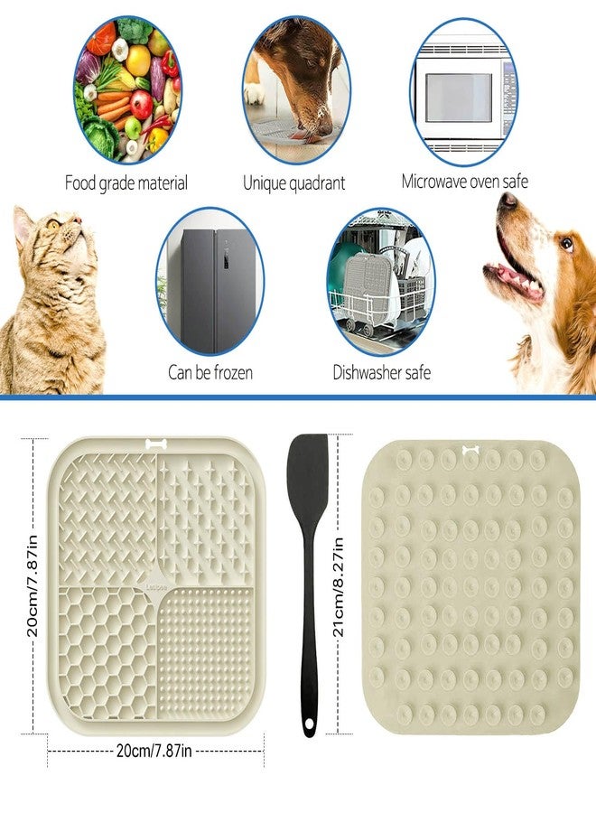 Lesipee Licking Mat for Dogs & Cats 2 Pack, Slow Feeder Lick Pat, Dishwasher Safe, Anxiety Relief Dog Toys Feeding Mat for Butter Yogurt Peanut, Pets Supplies Bathing Grooming Training Calming Mat - Image 2